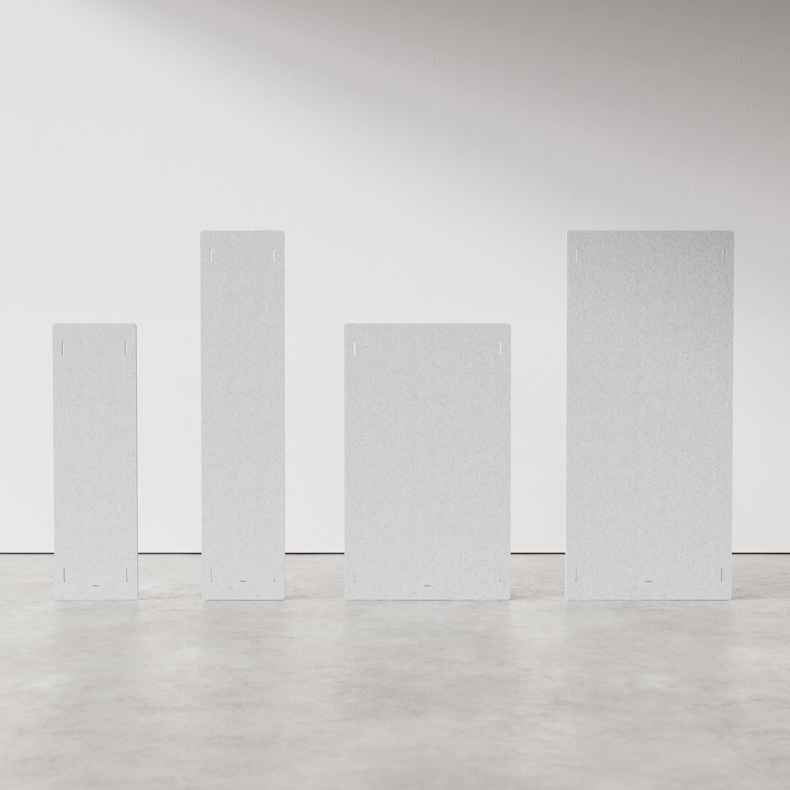 Modulare Akustikflächen, flexible Stellwände, einfacher Aufbau werkzeugfrei mit Klett