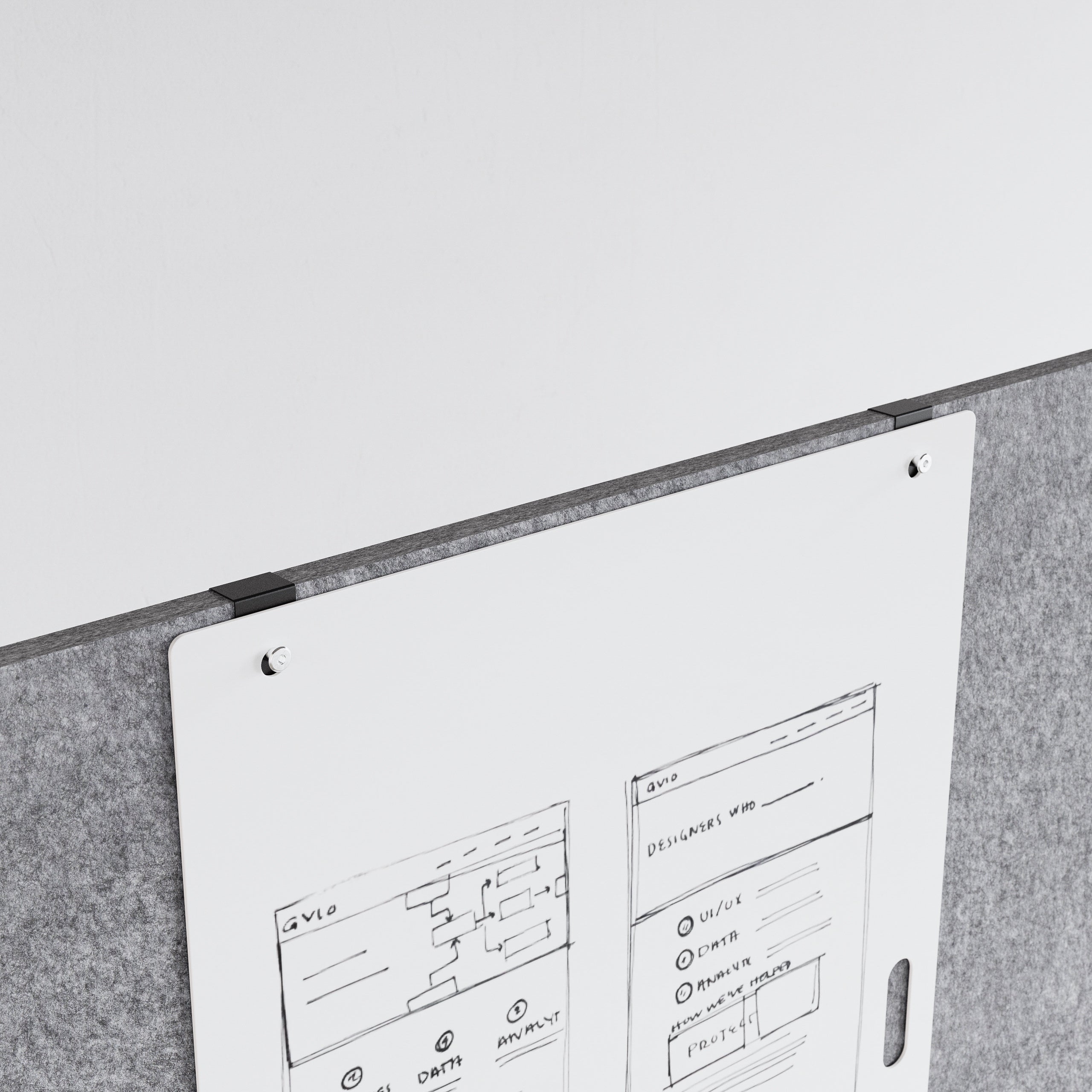 Whiteboard tragbar Acrylglas, passend für Sysboard Akustikprodukte, Konferenz, Meeting, Büro