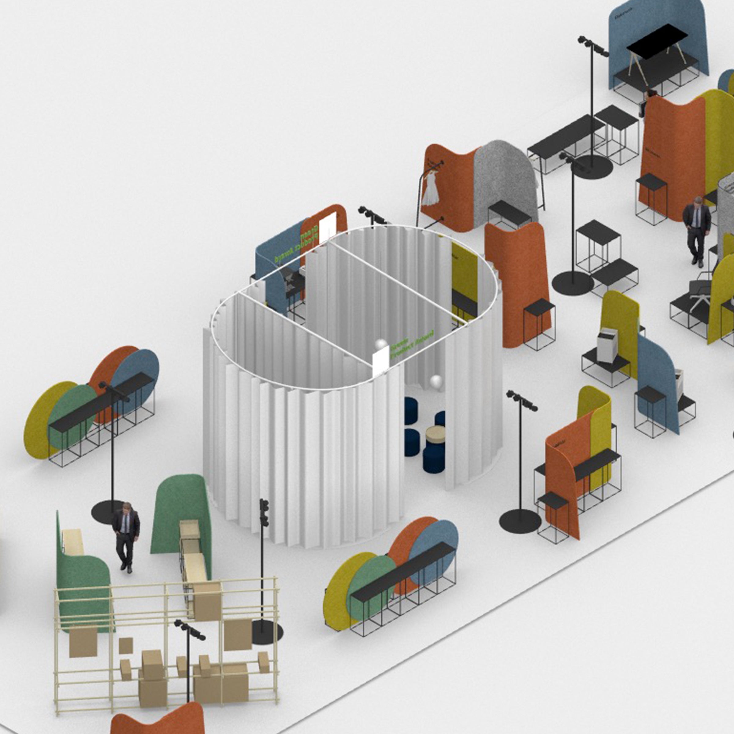 Akustikwände, Stellwände modular, leicht, Ausstellung, Messestand, Veranstaltung, Schallschutz