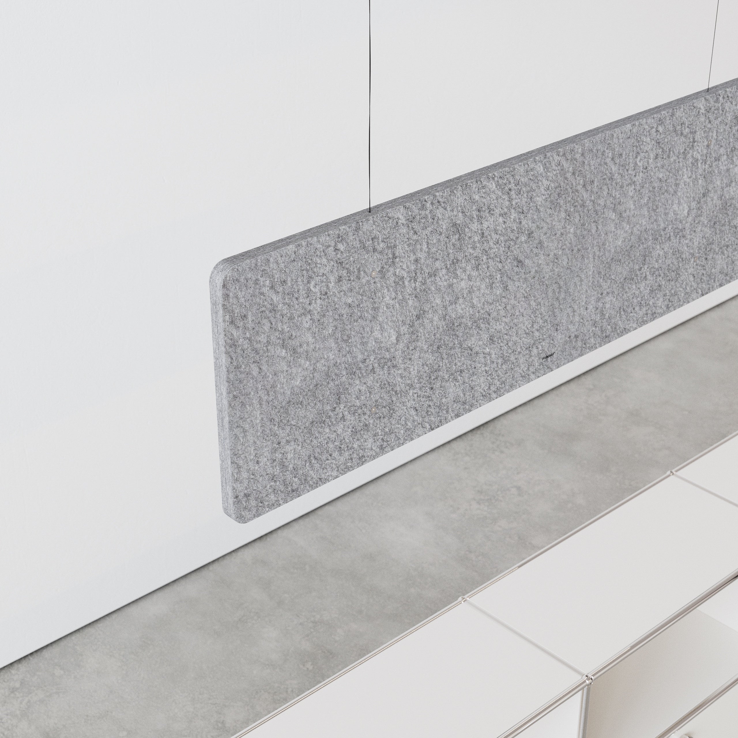 Pendelleuchte, Deckenlampe aus Akustikplatten, regional und nachhaltig, Büro, Esszimmer, weniger Hall