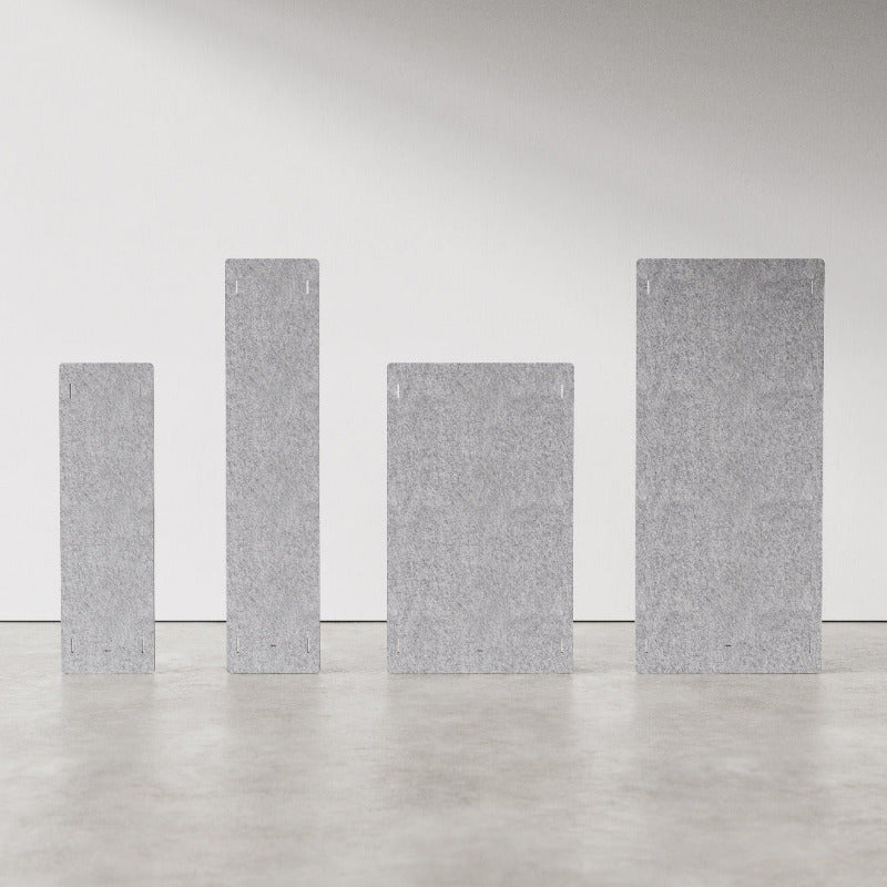 Flexible Akustik Trennwand aus recyceltem PET – modulare Lösung für Büro, Kongressräume und Messen, werkzeuglos aufgebaut