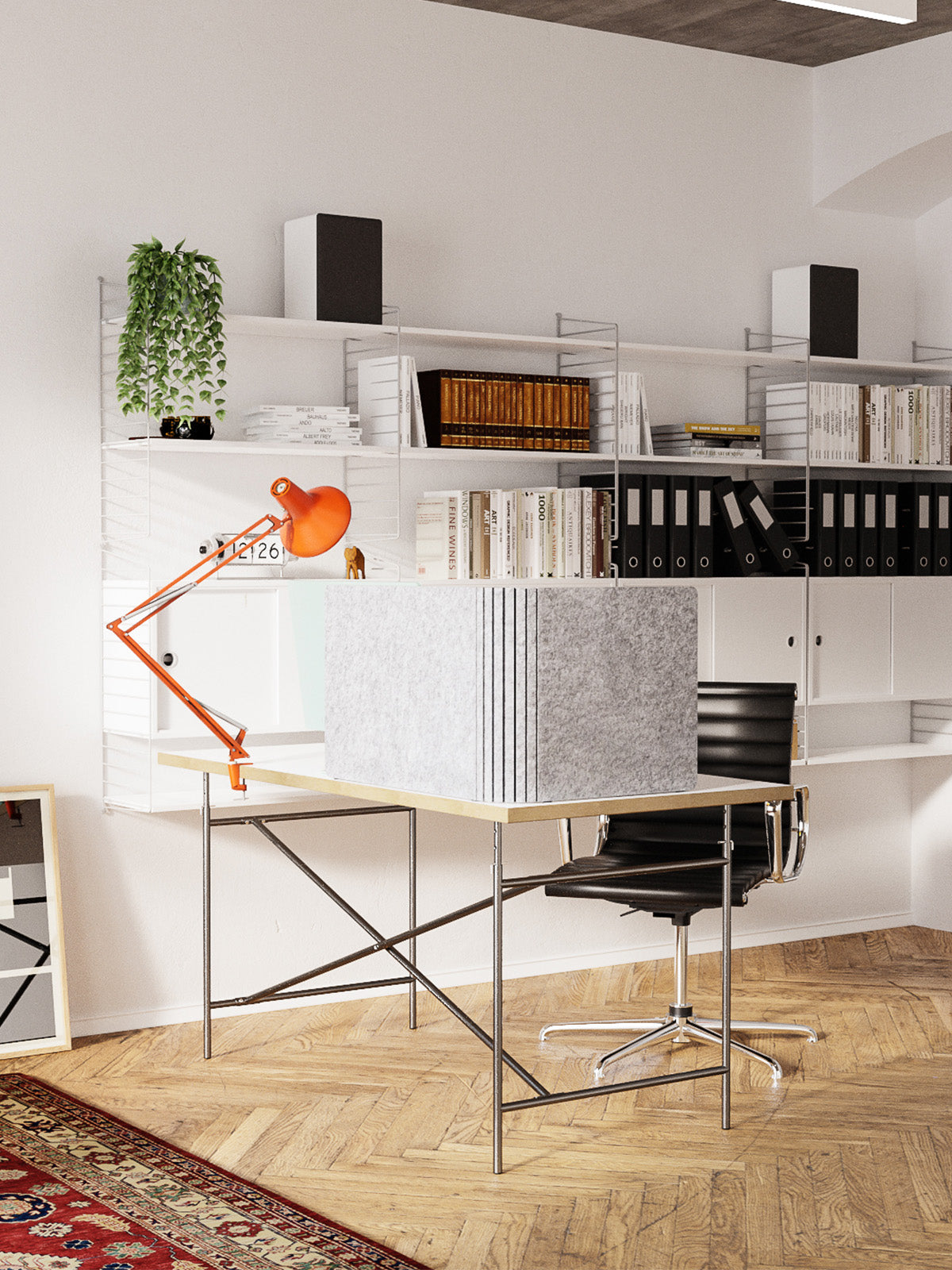 Akustikwand stufenlos, Arbeitsplatz, Schreibtisch, Sichtschutz, Home Office, Büro, Coworking