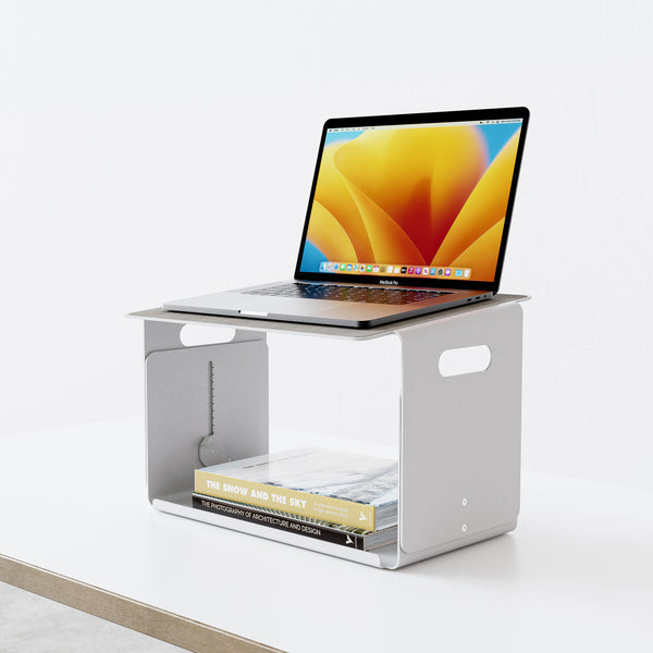FLEX Schreibtischaufsatz weiß, ist eine höhenverstellbare Laptopablage. In verschiedenen farben erhältlich, aus Metall, ökologisch, pulverbeschichtet, Home, Office , Home Office, SYSBOARD